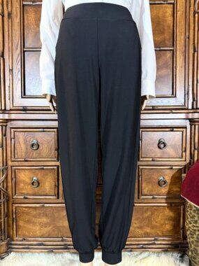 Lisa Rinna Collection Black Balloon Side Top Seam Jersey Jogger